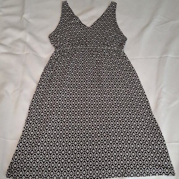 Beachy Sundress Floral Miniprint Empire High Waist Cool Rayon Dress Large - Picture 5 of 11